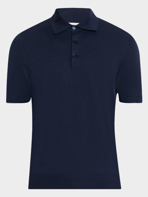 Brunello Cucinelli Men's Cotton Knit Polo Shirt