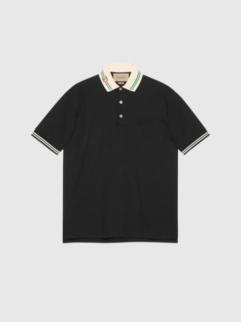 Cotton piquet polo with Interlocking G