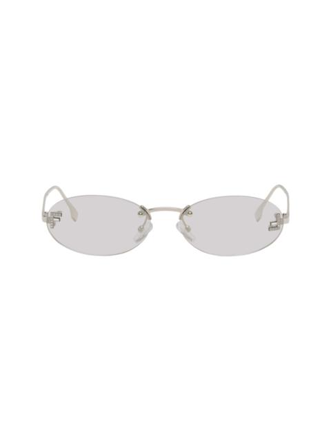 FENDI Silver 'Fendi First' Crystal Sunglasses