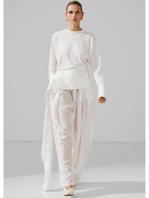 DARKPARK Darkpark Luna Jersey Top With Dropped Satin Details - White