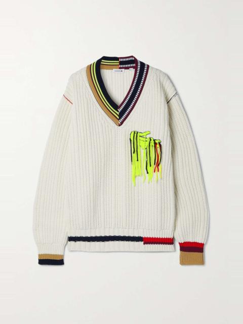 LACOSTE Everest fringed wool sweater