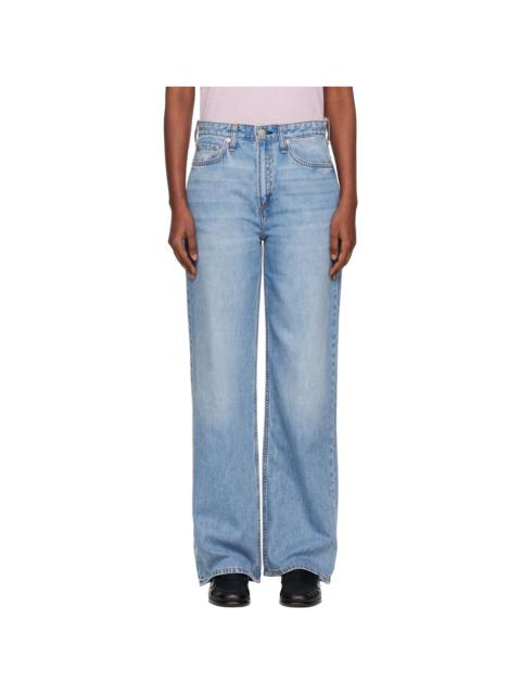 rag & bone Blue Logan Wide-Leg Jeans