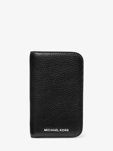 MICHAEL KORS Hudson Pebbled Leather Billfold Wallet