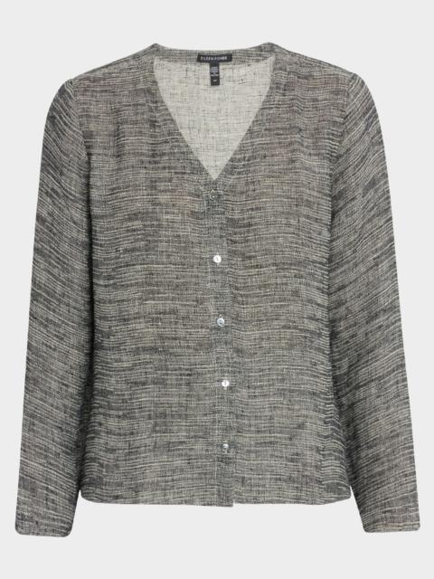 EILEEN FISHER Gauzy Organic Linen-Blend Shirt
