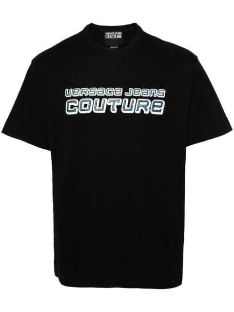 VERSACE JEANS COUTURE rhinestone-logo T-shirt