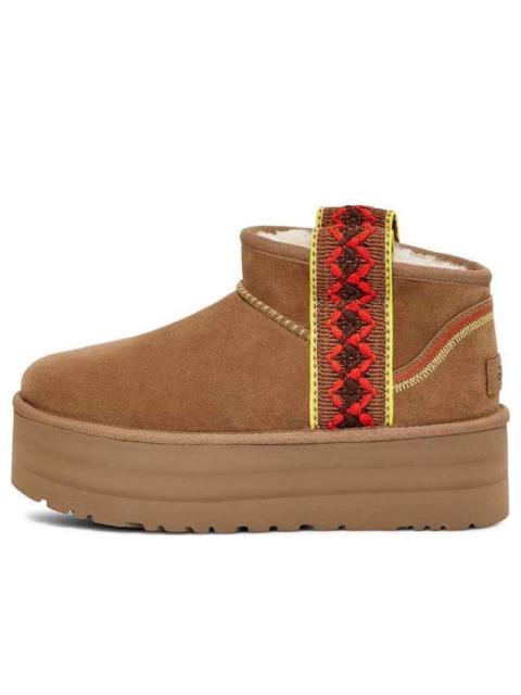 UGG (WMNS) UGG Classic Ultra Mini Braid Plat 'Chestnut' 1138491-CHE