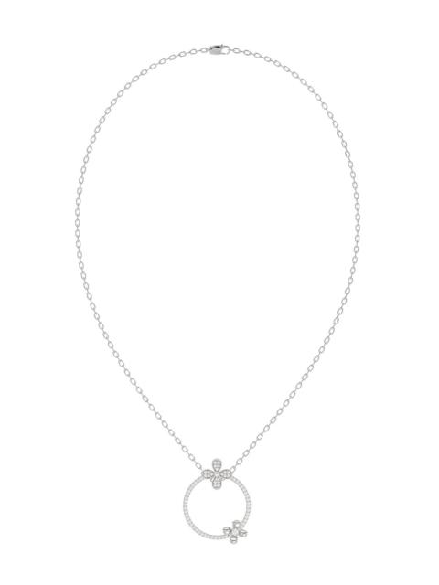 FLORAL WHITE GOLD PENDANT NECKLACE