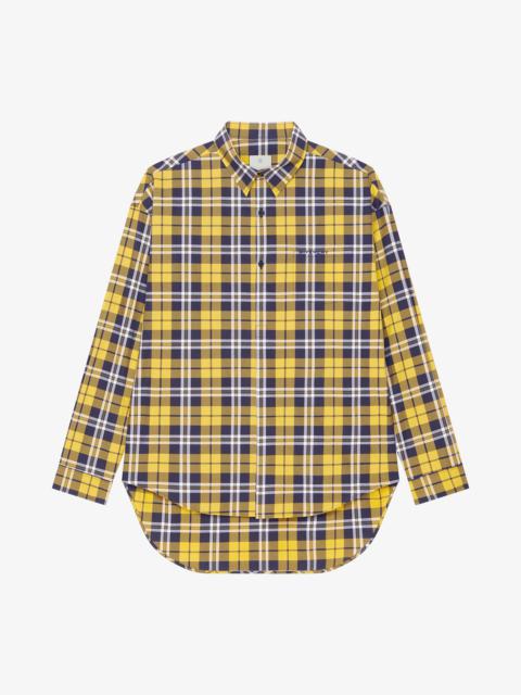 Givenchy OVERSIZED ASYMMETRICAL CHECKED SHIRT IN COTTON