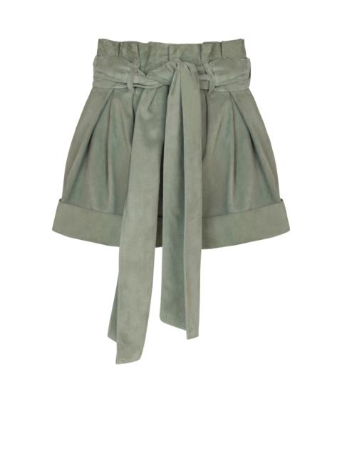 Balmain Suede high-waisted shorts