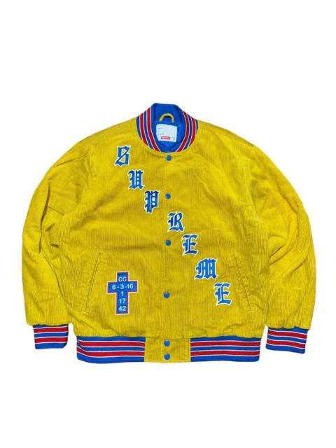 097◆Supreme CORDUROY VARSITY JACKET Bomber Supreme Old English Corduroy Jacket - Jackets Masters