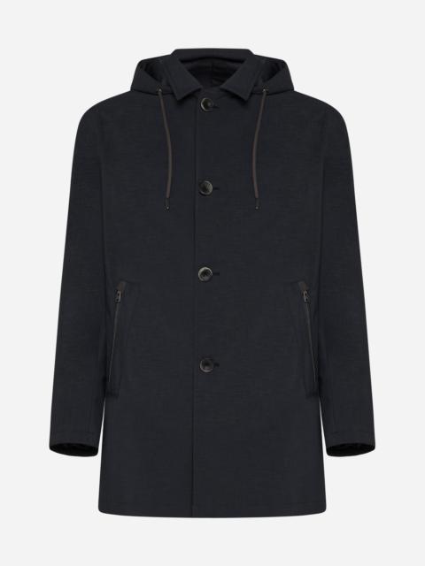 Herno Single-breasted hooded trench coat