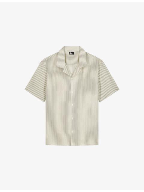 The Kooples Striped Short-Sleeved Lyocell Shirt