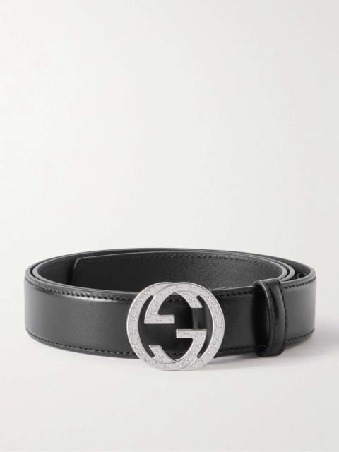 GUCCI Interlocking G 3cm Glossed-Leather Belt