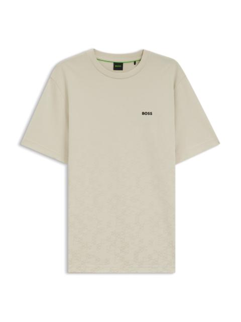 BOSS COTTON-PIQUÉ T-SHIRT WITH ALL-OVER PRINT