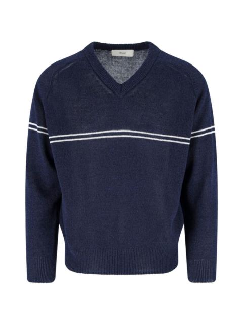 Dunst V-neck stripe-detail sweater