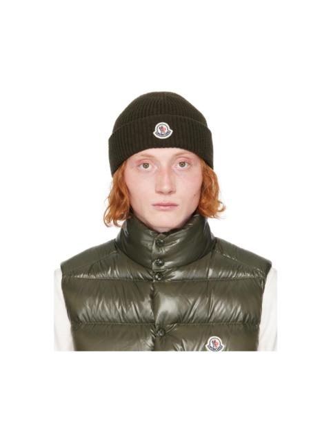 Moncler Khaki Virgin Wool & Cashmere Beanie