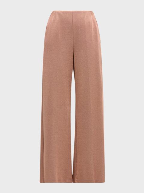 GIORGIO ARMANI Flat-front, viscose bonded jersey trousers