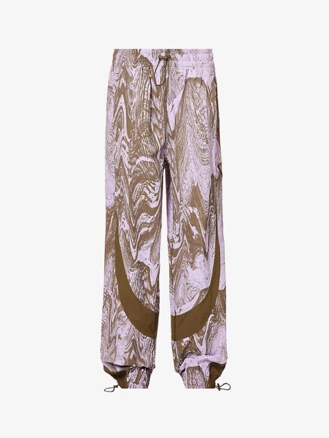 adidas TrueCasuals abstract-print relaxed-fit stretch recycled-polyamide trousers