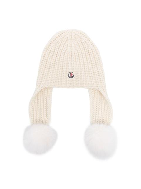 logo-patch pompom-detail beanie