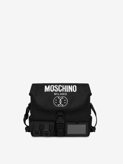 Moschino DOUBLE SMILEY® NYLON MESSENGER BAG