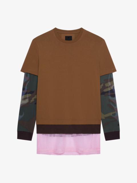 Givenchy OVERLAPPED T-SHIRT IN COTTON AND MESH