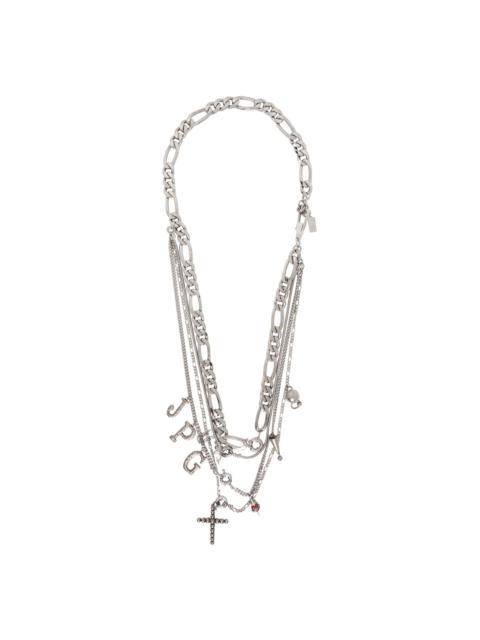 Silver Multiple Chains & Charms Necklace