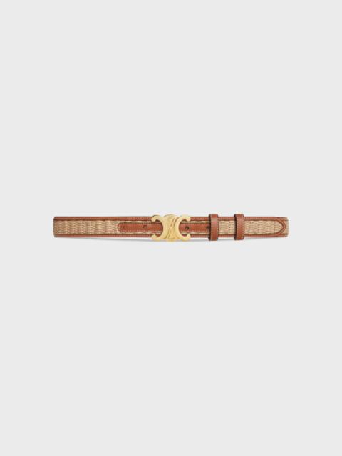 CELINE MEDIUM TRIOMPHE BELT in Textile WITH RAFFIA EFFECT and Calfskin