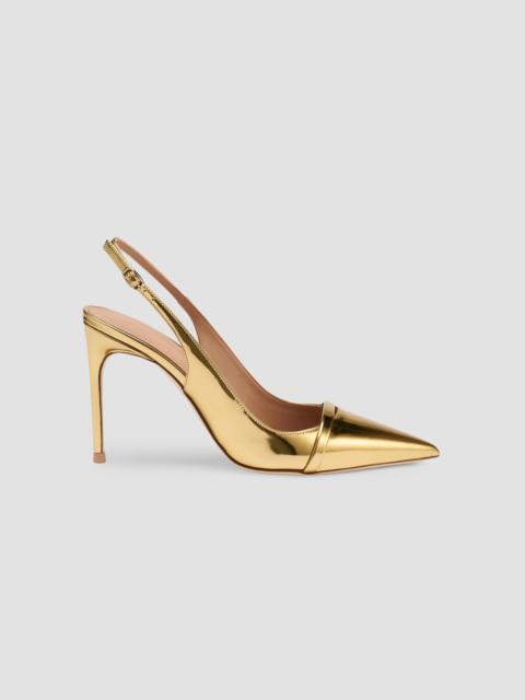 MALONE SOULIERS Women's Schiffer 90MM Patent Leather Slingback Pumps - Antique Gold