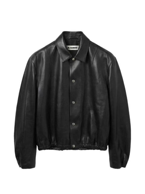 Jil Sander elasticated-hem leather jacket