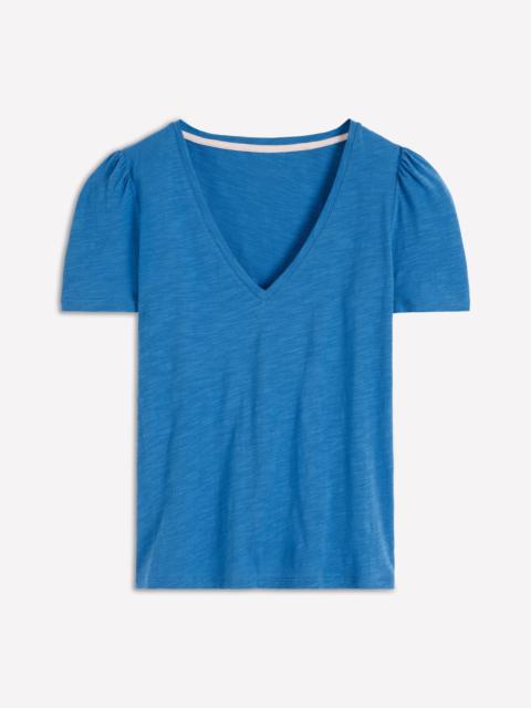 BODEN Sophie V-Neck Slub T-shirt-Vallarta Blue