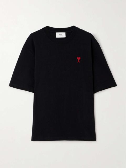 AMI Paris + NET SUSTAIN embroidered organic cotton-jersey T-shirt