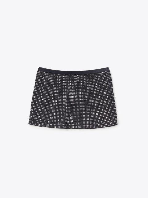 Alexander Wang CRYSTAL HOTFIX MID-RISE MINI SKORT
