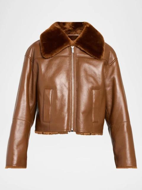 Theory Crop Shearling Jacket