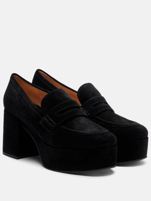 Gianvito Rossi 80 suede loafer pumps