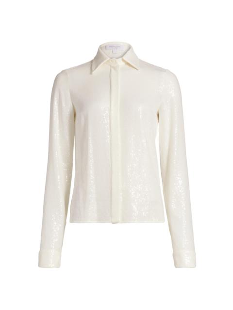 MICHAEL KORS COLLECTION Women's Hansen Sequined Shirt - Ivory