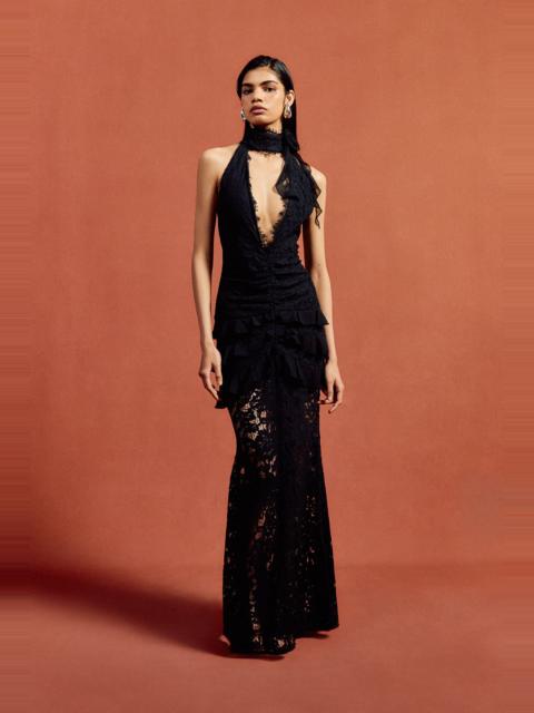 BONITA MAXI DRESS IN BLACK COTTON LACE