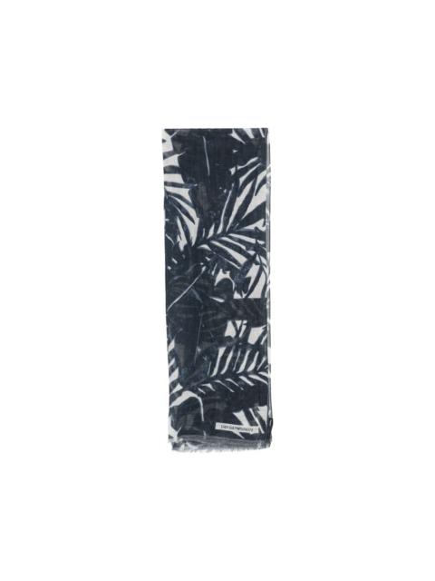 EMPORIO ARMANI leaf-print scarf