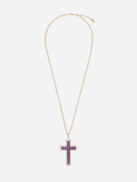 Dolce & Gabbana Tradition pendant in rose and white gold 18kt with amethystes and diamonds