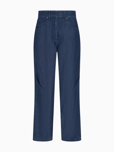 GIORGIO ARMANI DENIM COLLECTION STRAIGHT TROUSERS IN LYOCELL