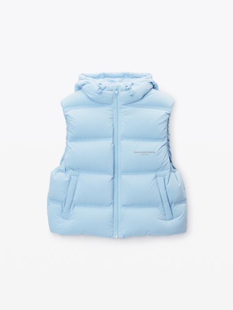 Alexander Wang cropped channel vest in feather & down