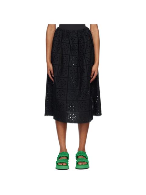 GANNI Black Slip-On Midi Skirt