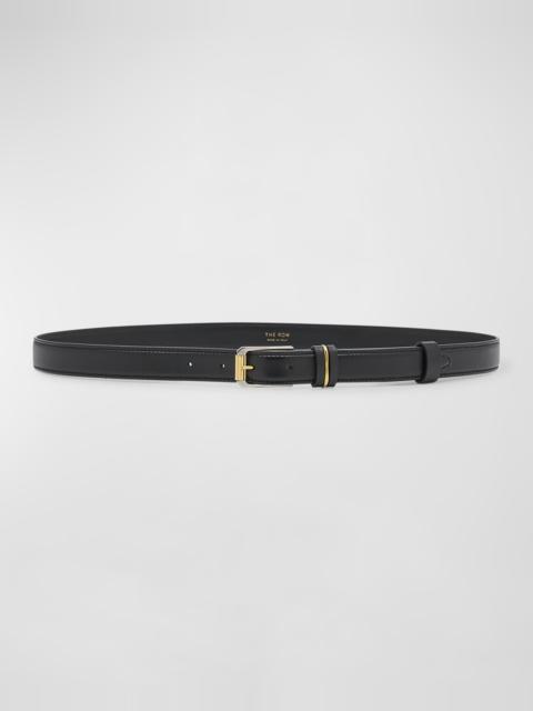 Metallic Loop Small Leather Belt