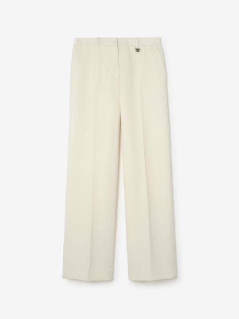 Burberry Pinstriped Wool Tailored Trousers