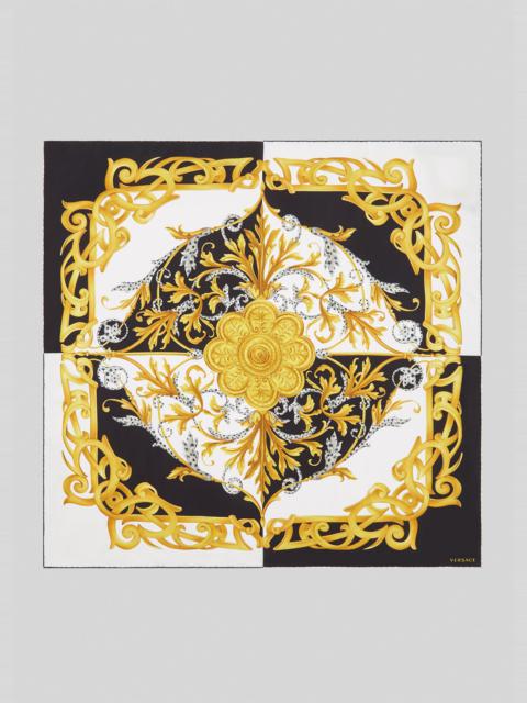 VERSACE Barocco Acanthus Print Silk Foulard