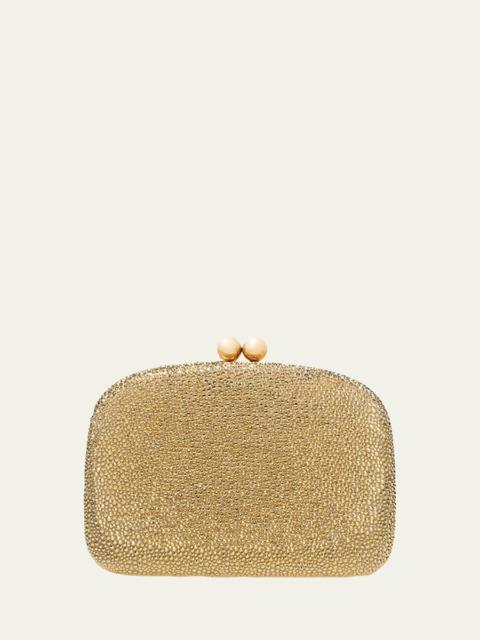 CAROLINA HERRERA Vega Rhinestone Suede Clutch Bag