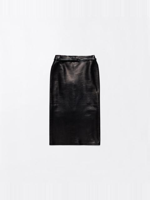 TOM FORD SILKY GUANTERIA LAMBSKIN PENCIL SKIRT WITH BELT DETAIL