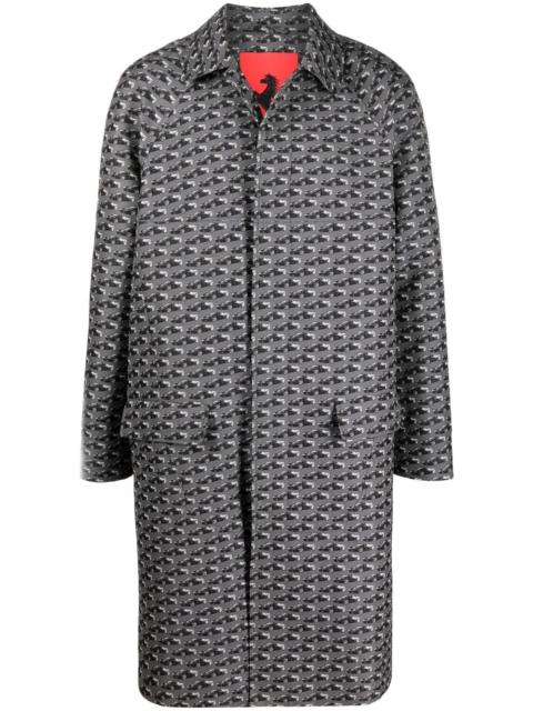 Ferrari graphic-print single-breasted coat