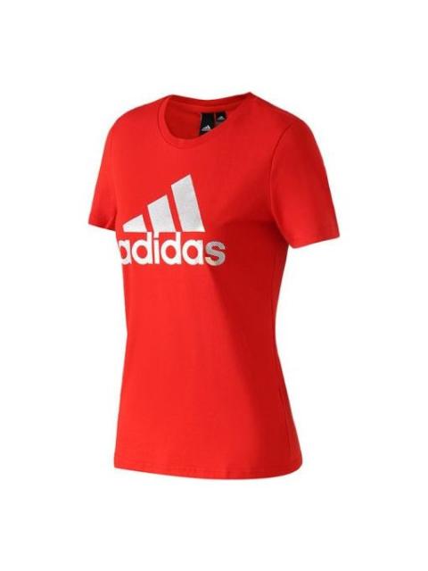 adidas (WMNS) adidas Foil Sports Stylish Round Neck Short Sleeve Red DW5722