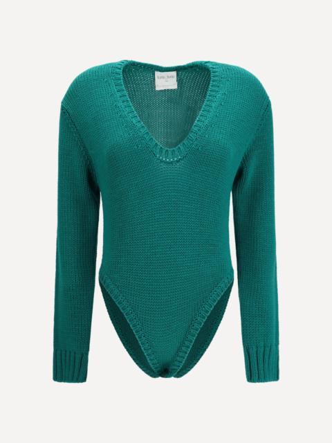 forte_forte Cable-knit wool Bodysuit