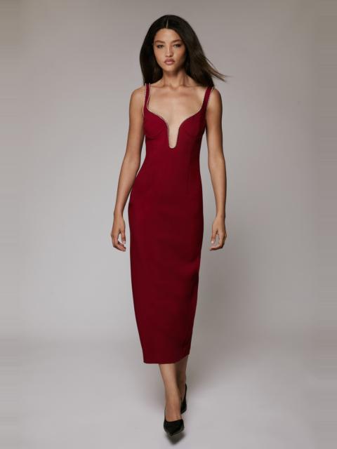 BARDOT Brooklyn Diamonte Midi Dress In Burgundy